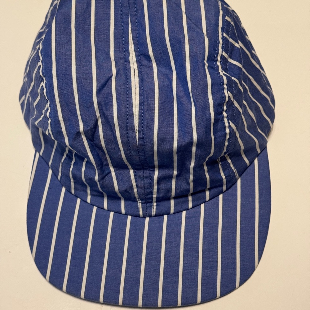 Used Noah Blue and White Striped Cap